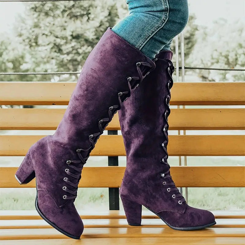 Langer Damen-Stiefel mit hohem Absatz R&B