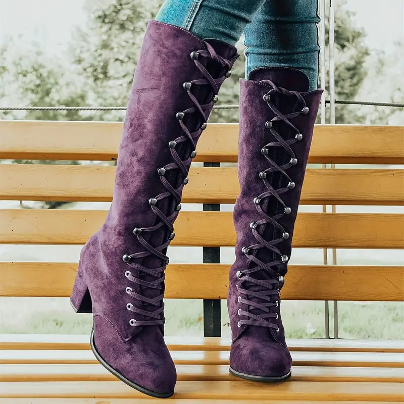 Langer Damen-Stiefel mit hohem Absatz R&B