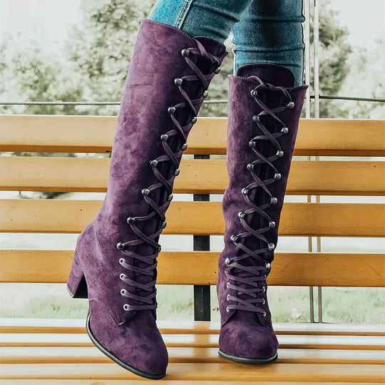 Langer Damen-Stiefel mit hohem Absatz R&B