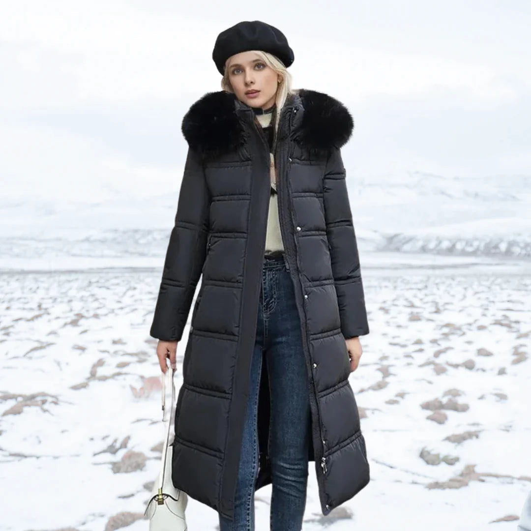 R&B | Lange Winterjacke mit Stehkragen für Frauen Ideal für Die Kalte Saison