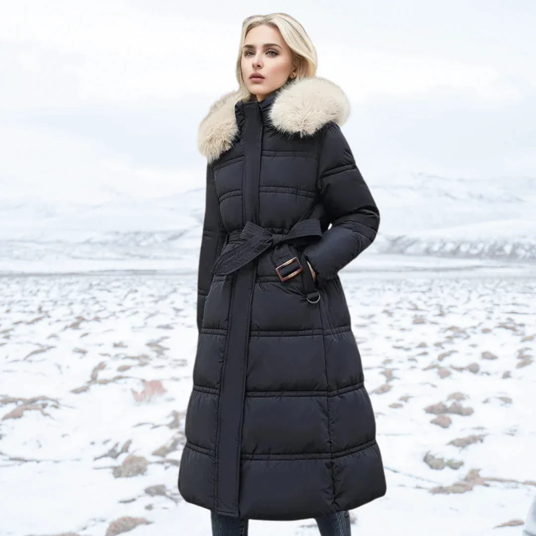 R&B | Lange Winterjacke mit Stehkragen für Frauen Ideal für Die Kalte Saison