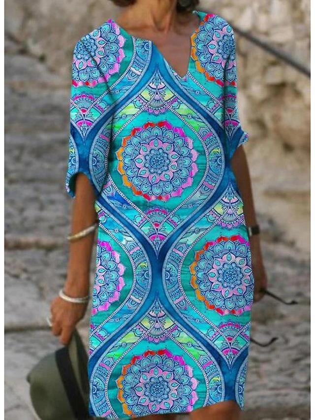 Stilvolles A-Blumenkleid