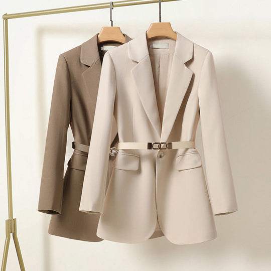 R&B | Langer Maßgeschneiderter Blazer mit Gürtel für Frauen Herbstausgabe