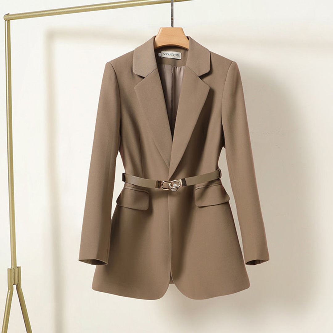 R&B | Langer Maßgeschneiderter Blazer mit Gürtel für Frauen Herbstausgabe