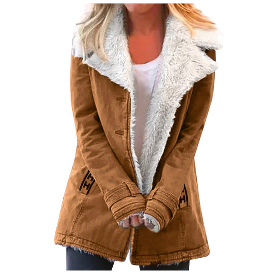 R&B | Damen Winterjacke Mit Reverskragen Und Langen Ärmeln