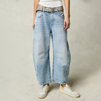 R&B | Damen Trendy Weite-Bein Hose Denim