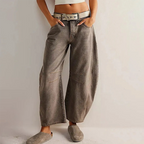 R&B | Damen Trendy Weite-Bein Hose Denim