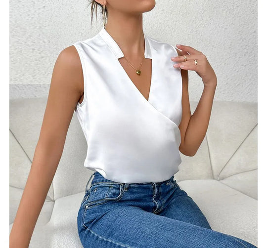 R&B | Elegantes Ärmelloses Einfarbiges Top