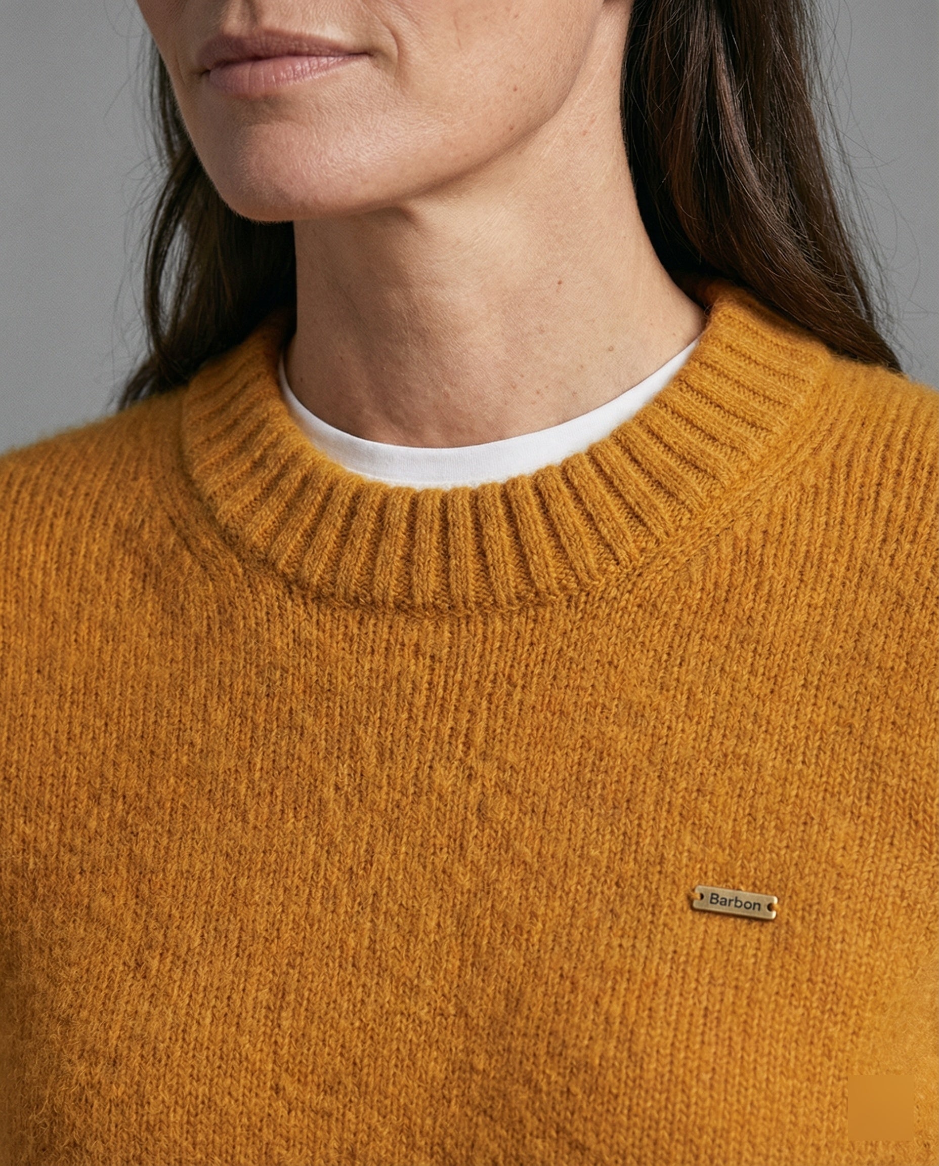 Oversize Damen Strickpullover Rundhals Weich Orange Winter Pullover