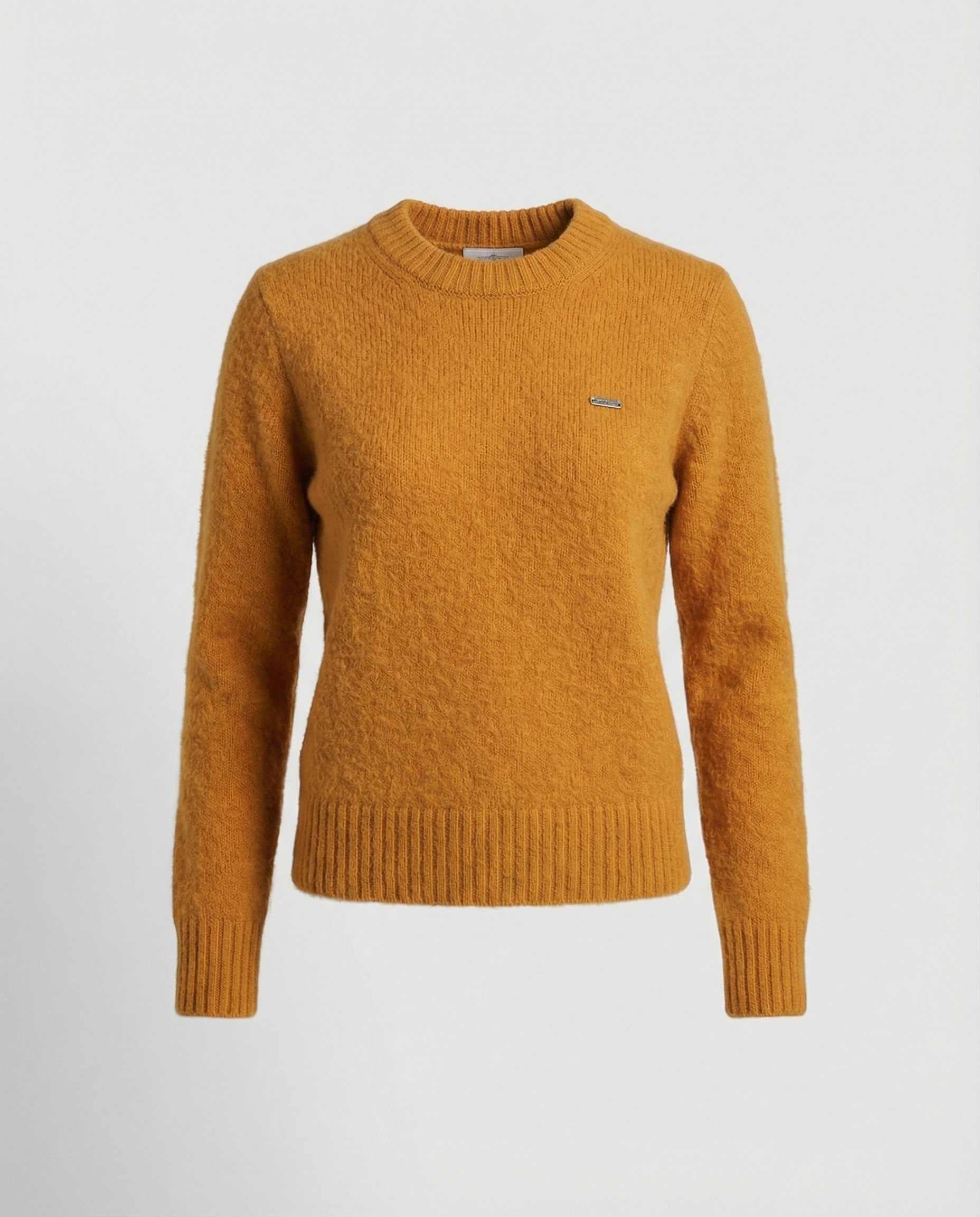 Oversize Damen Strickpullover Rundhals Weich Orange Winter Pullover
