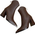 Stiefel mit Absatz - Blockabsatz - Spitz zulaufend - Stiefeletten - Damenstiefel R&B