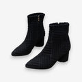 Absatzstiefel - Damen Stiefeletten mit Blockabsatz und spitzer Zehe R&B