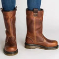 Lederstiefel - Braune, gefütterte Winterschuhe für Damen R&B