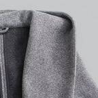 R&B | Damen Woll Winterjacke mit Kapuze und Gürtel im knielangen Stil