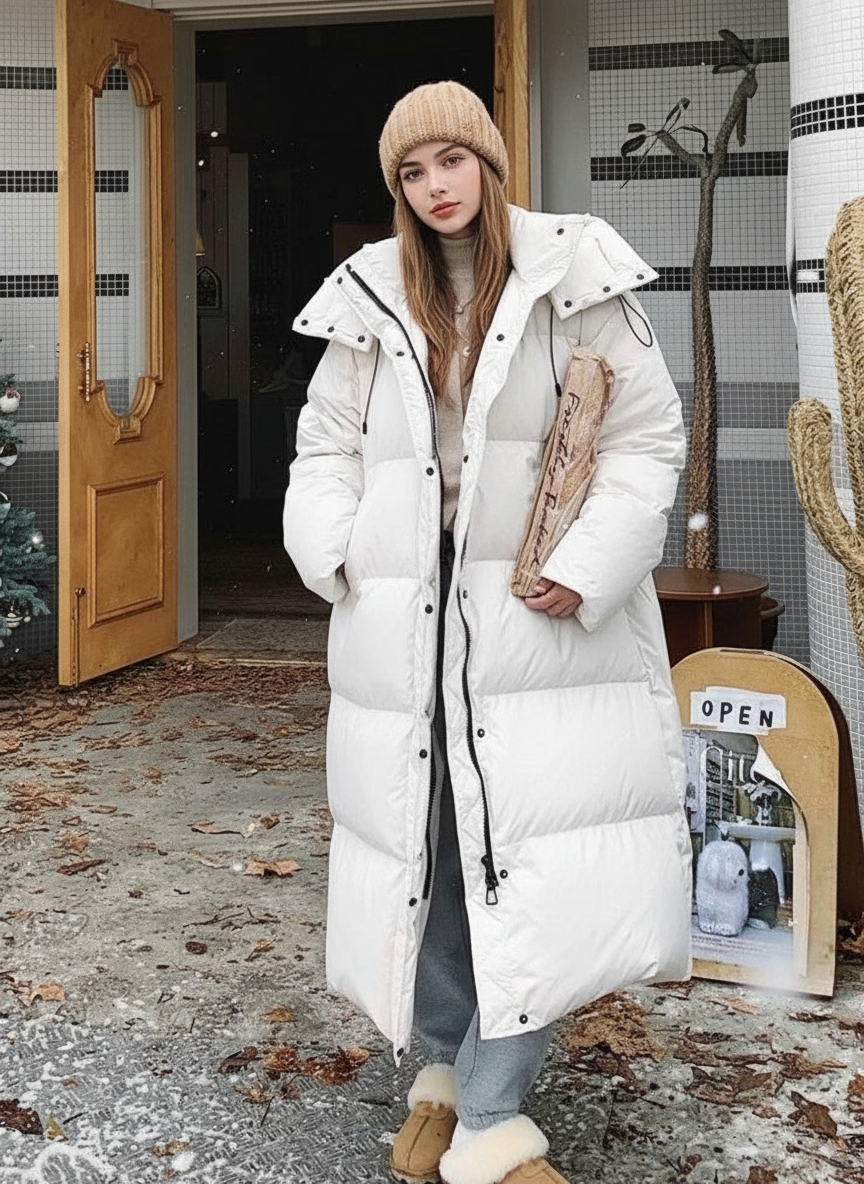 R&B | Gepolsterte Pufferjacke Damen - Winddicht mit Kapuze