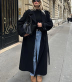 R&B | Damen Oversized Jacke Lang mit Reverskragen