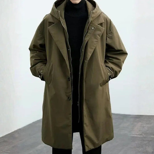 R&B | Wasserdichter Puffer-Trenchcoat für Herren mit Kapuze