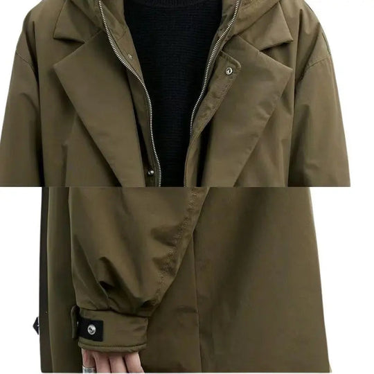 R&B | Wasserdichter Puffer-Trenchcoat für Herren mit Kapuze