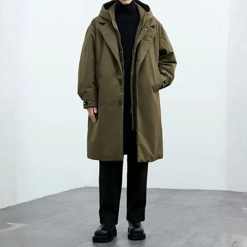 R&B | Wasserdichter Puffer-Trenchcoat für Herren mit Kapuze