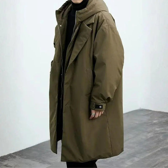 R&B | Wasserdichter Puffer-Trenchcoat für Herren mit Kapuze