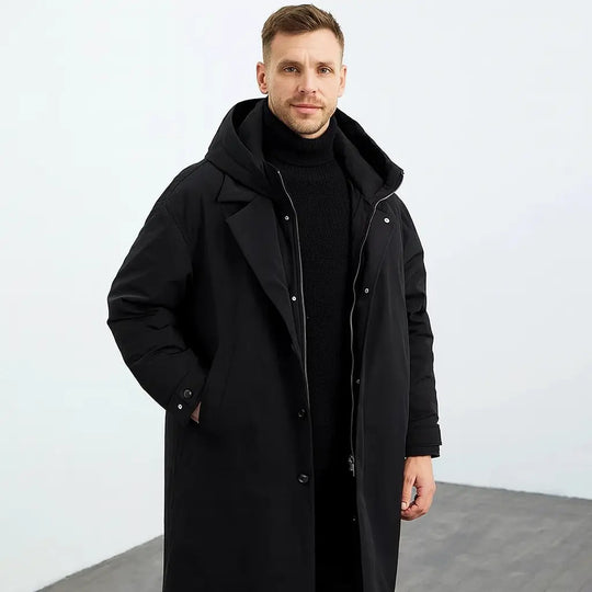 R&B | Wasserdichter Puffer-Trenchcoat für Herren mit Kapuze