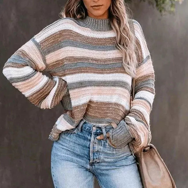 R&B | Gestreifter Strickpullover mit Feinen Linien