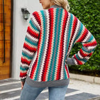 R&B | Bunter Strick Strickjacke