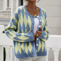 R&B | Geometrische Strickjacke