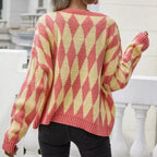 R&B | Geometrische Strickjacke
