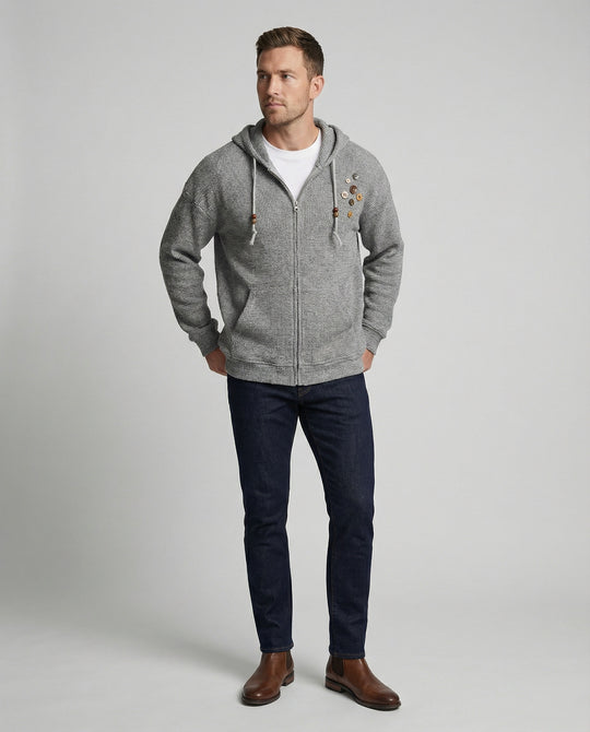 Lässige American Style Strick-Kapuzenjacke für Damen und Herren