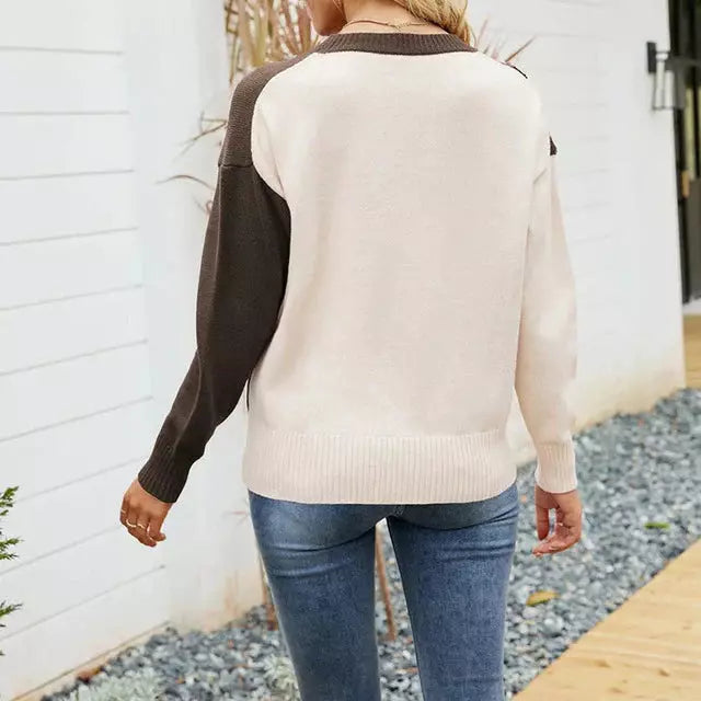 R&B | Gestreifter Strickpullover mit Breiten Linien