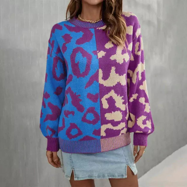R&B | Leoparden Patchwork Pullover