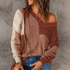 R&B | Patchwork Strickpullover mit Farbkontrasten