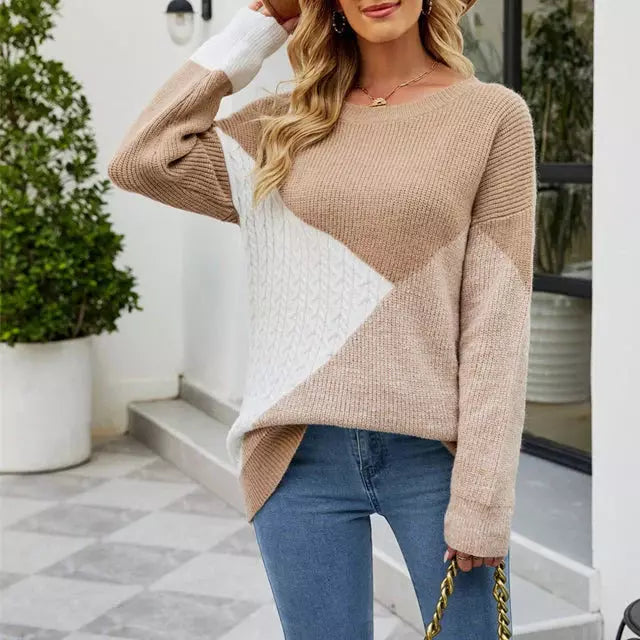R&B | Patchwork Strickpullover mit Kreativem Muster