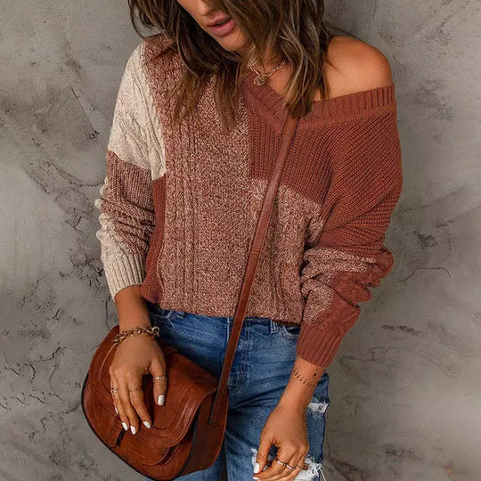R&B | Patchwork Strickpullover mit Farbkontrasten