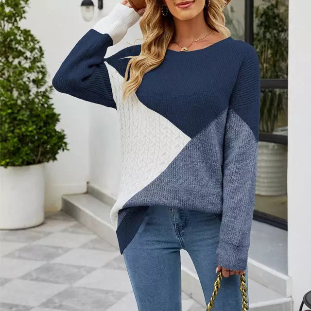 R&B | Patchwork Strickpullover mit Kreativem Muster