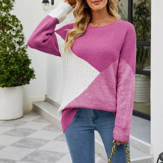 R&B | Patchwork Strickpullover mit Kreativem Muster