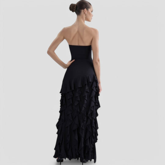 R&B | Ärmelloses Rüschenkleid Elegante Stille Luxusmode