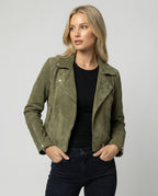 R&B | Damen Wildleder Bikerjacke
