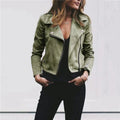 R&B | Asymmetrischer Reißverschluss Moto Stil Kunstlederjacke