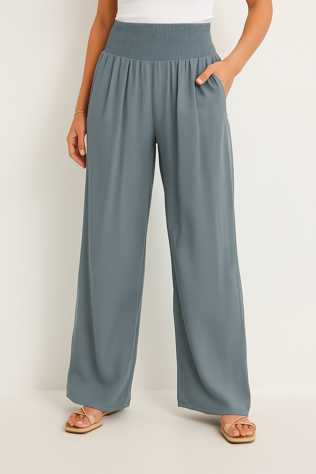R&B | Sommerhose Damen mit Elastischem High-Waist-Bund