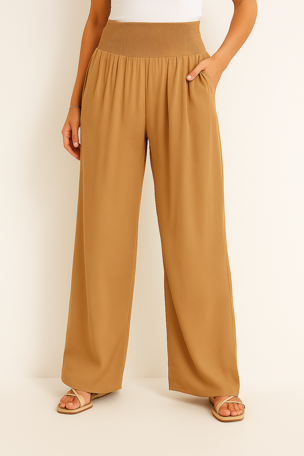 R&B | Sommerhose Damen mit Elastischem High-Waist-Bund