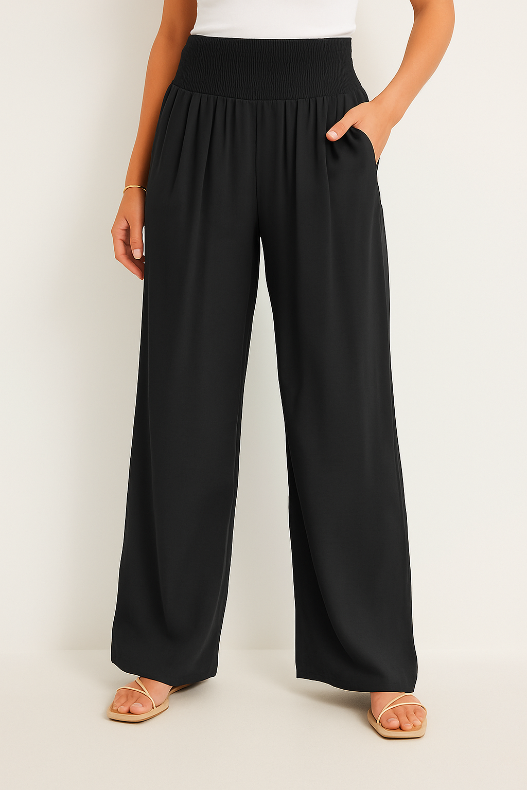 R&B | Sommerhose Damen mit Elastischem High-Waist-Bund