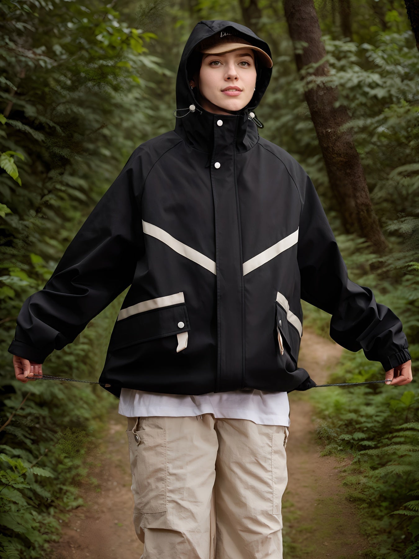 R&B | Wasserdichte Jacke Damen mit Kapuze