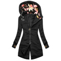 R&B | Winterjacke - stylische Damenjacke mit Kapuze und Blumenfutter