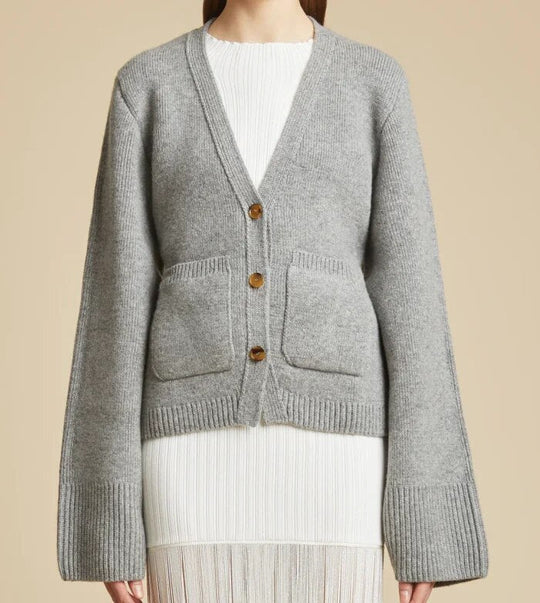 R&B | Damen Stilvoll Strickcardigan mit Knopfverschluss und V-Ausschnitt