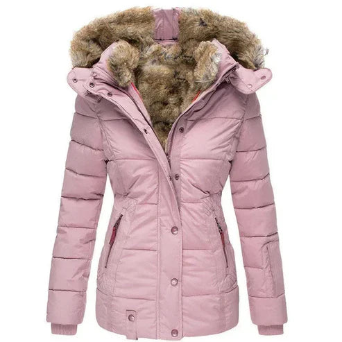 R&B | dicke Winterjacke mit Fellfutter - winddichte Damenjacke