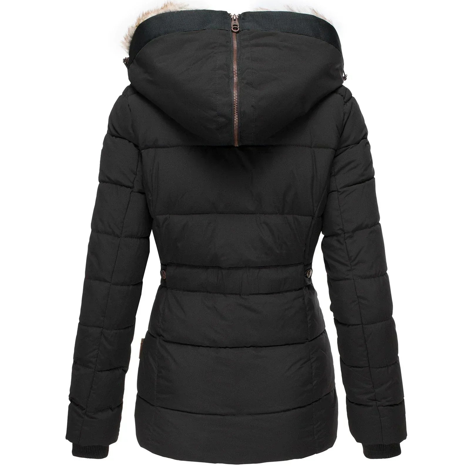 R&B | Daunen-Puffermantel mit Kapuze aus Kunstpelz Warm, Wasserdicht & Isoliert Winterjacke