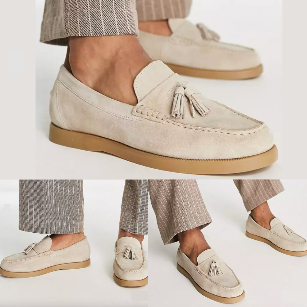 R&B | Slipper Beige Herrenschuhe Mokassins