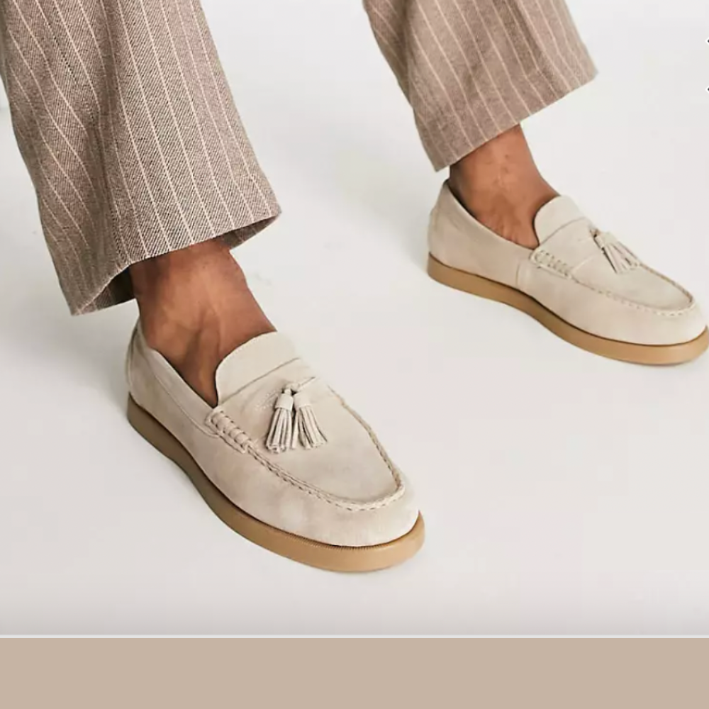 R&B | Slipper Beige Herrenschuhe Mokassins